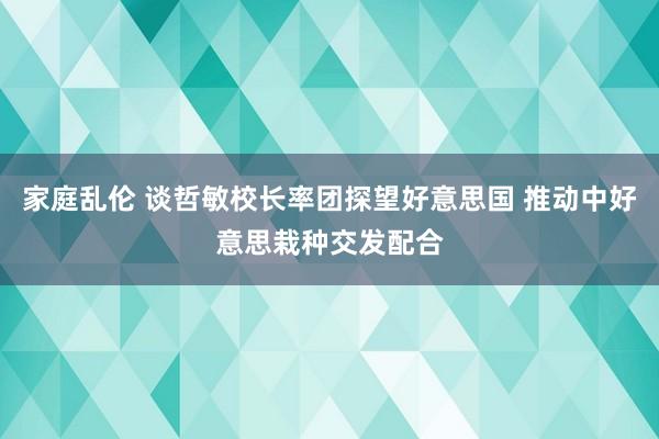 家庭乱伦 谈哲敏校长率团探望好意思国 推动中好意思栽种交发配合