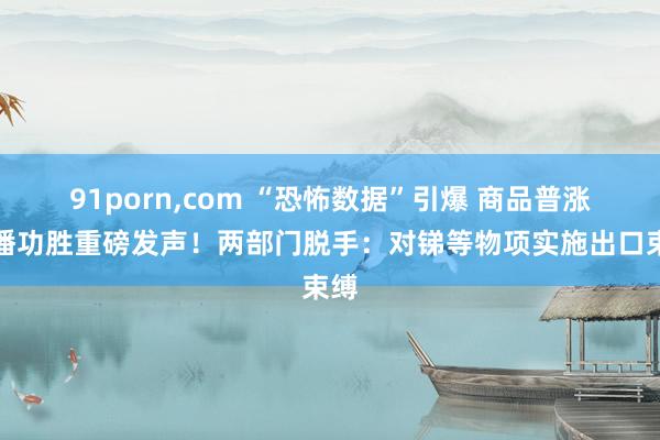 91porn，com “恐怖数据”引爆 商品普涨！潘功胜重磅发声！两部门脱手：对锑等物项实施出口束缚