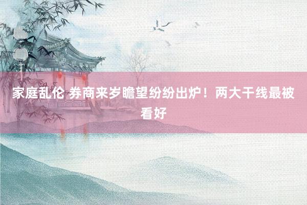 家庭乱伦 券商来岁瞻望纷纷出炉！两大干线最被看好