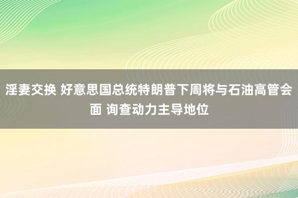 淫妻交换 好意思国总统特朗普下周将与石油高管会面 询查动力主导地位