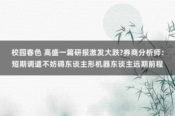 校园春色 高盛一篇研报激发大跌?券商分析师：短期调遣不妨碍东谈主形机器东谈主远期前程